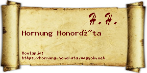 Hornung Honoráta névjegykártya